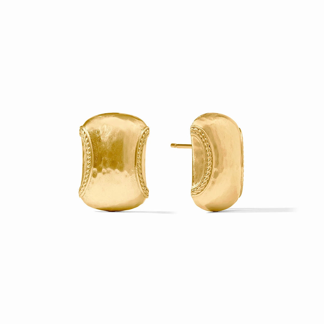 Julie Vos Cannes Earring, elegant jewelry accessory with gold-tone design and intricate detailing, close-up view of the earring.