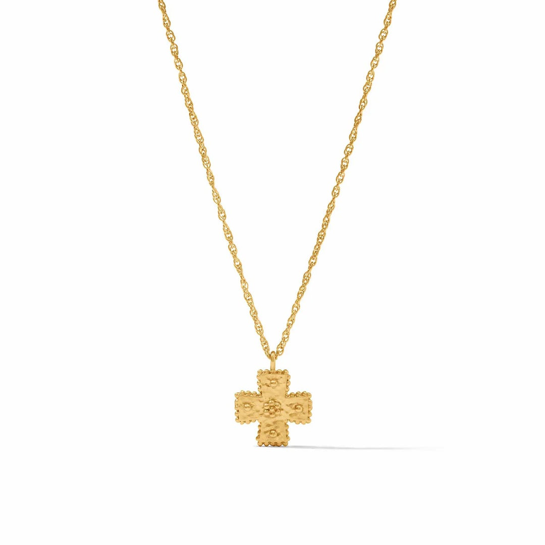 Julie Vos Canterbury Delicate Necklace featuring intricate gold chain and elegant pendant, perfect for delicate accessory styling.