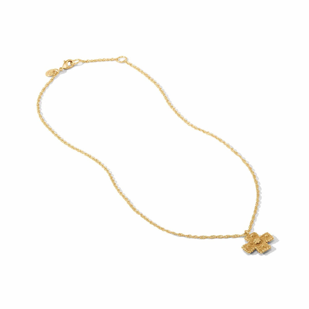 Julie Vos Canterbury Delicate Necklace with gold chain and small pendant, displayed against a neutral background.