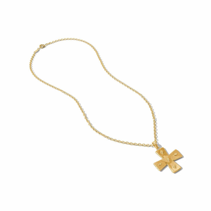 Julie Vos Canterbury Pendant Necklace featuring a delicate gold pendant on a fine chain, stylish accessories for elegant wear.