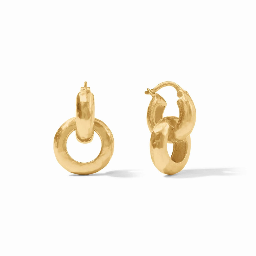 Julie Vos Catalina 2-in-1 earring showcasing elegant accessory design with gold-tone finish and versatile style features.