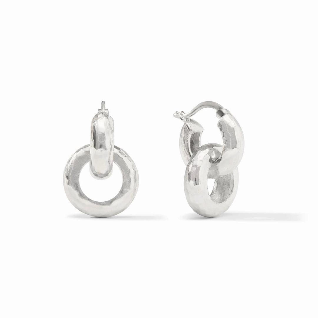 Silver Catalina 2-in-1 earring by Julie Vos featuring elegant accessory design with polished silver finish.