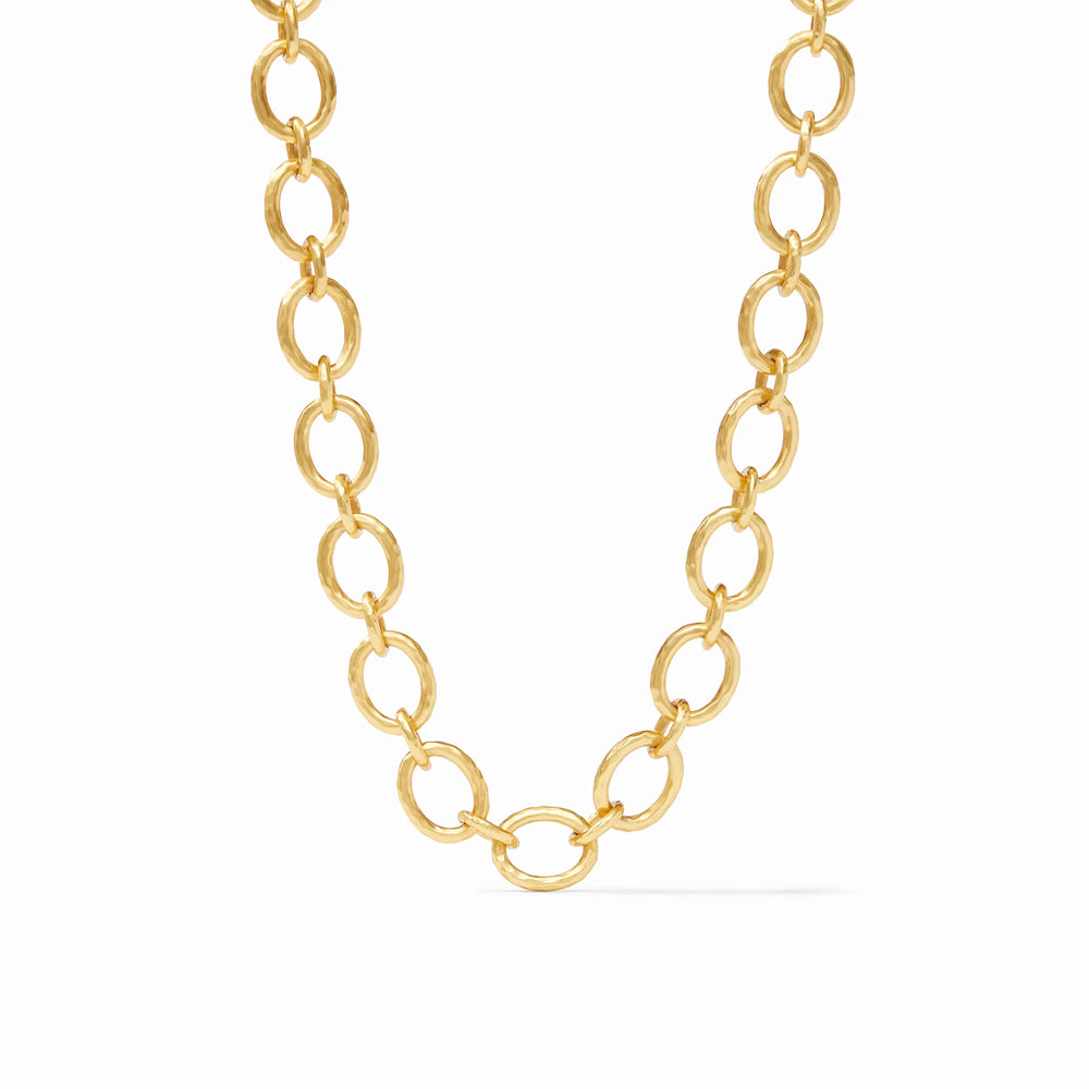 Julie Vos Catalina Demi-link Necklace, small gold chain with interconnected links, stylish accessories for everyday wear