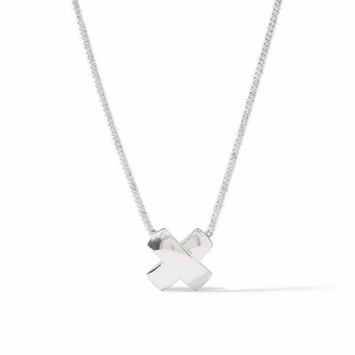 Julie Vos Catalina X Delicate Silver Necklace with fine chain and elegant pendant for stylish jewelry accessories.