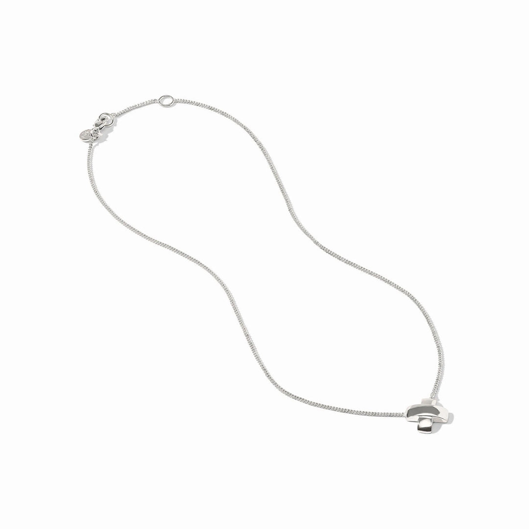 Julie Vos Catalina X Delicate Silver Necklace showcasing fine jewelry with a sleek, elegant design.
