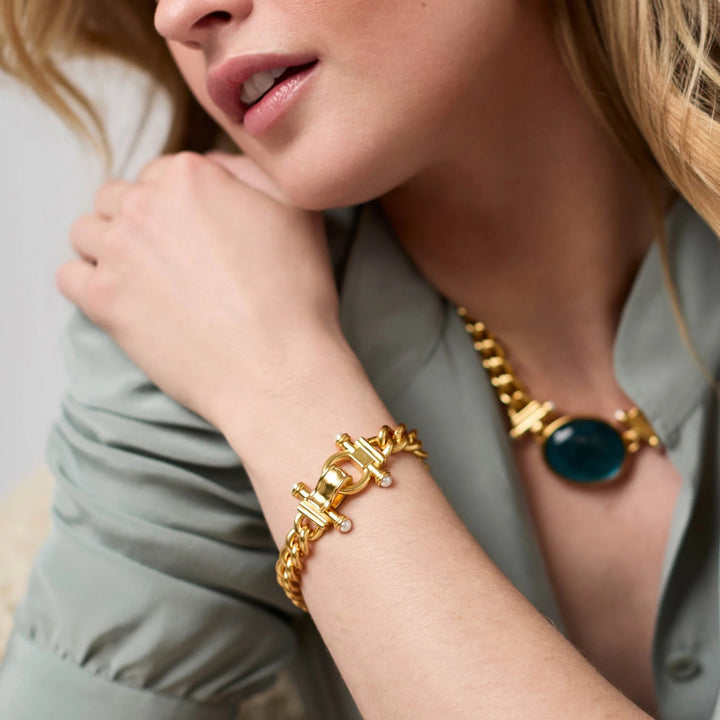 Julie Vos Dolce Demi-Link bracelet, elegant gold-tone accessories with linked design, perfect for stylish wrist jewelry.