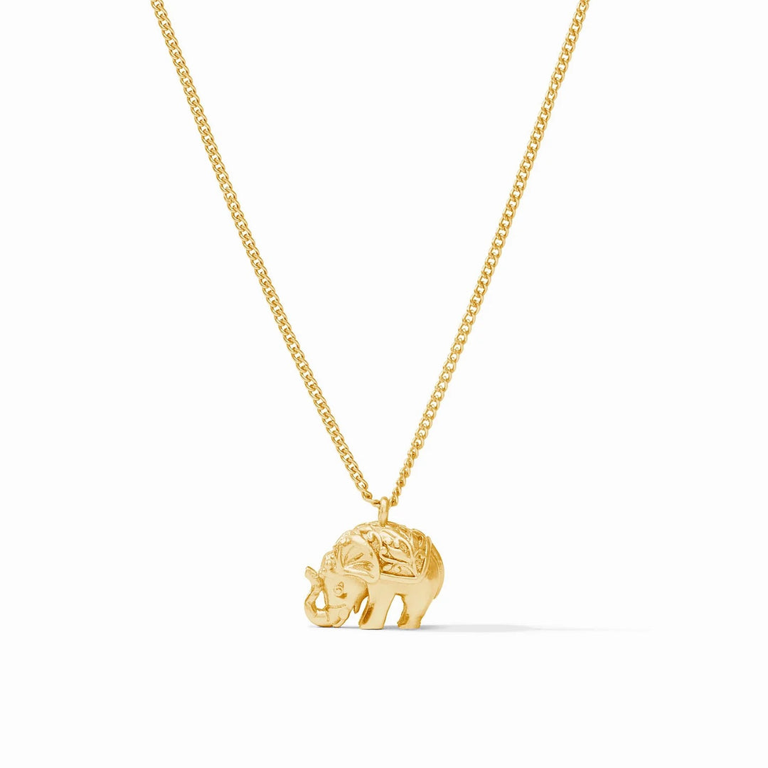 Julie Vos Elephant Delicate Necklace featuring a small, detailed elephant pendant on a fine chain, ideal for elegant accessories.