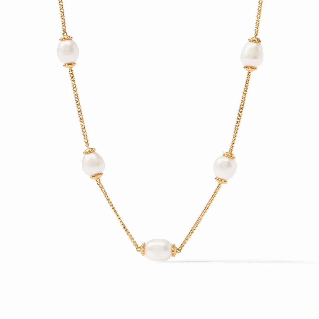 Julie Vos Flora Delicate Necklace featuring intricate floral design in gold-tone metal, perfect for elegant accessories.