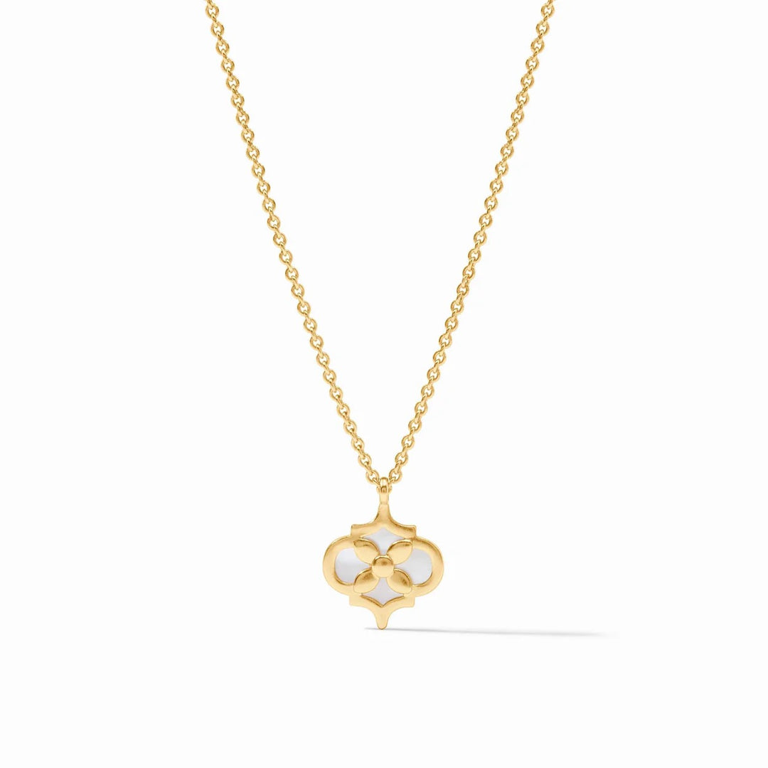 Julie Vos Helene Inlay Delicate Necklace featuring an elegant silver chain with subtle inlay design, perfect for layering or everyday wear.