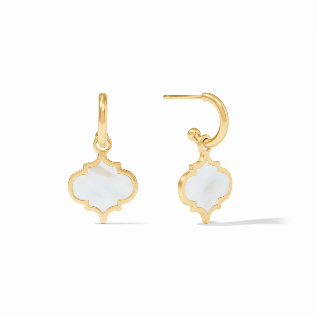 Julie Vos Helene Inlay Hoop and Charm Earring with gold-toned hoops and delicate charm detail.