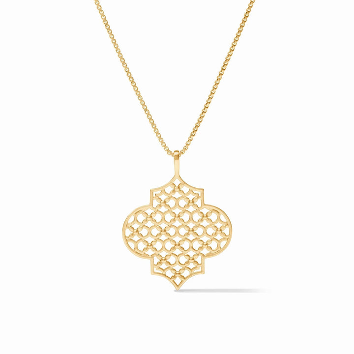 Julie Vos Helene Pendant necklace with elegant gold design and delicate chain, showcasing a stylish accessory for women.