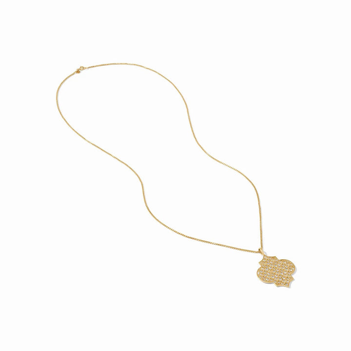 Julie Vos Helene Pendant necklace featuring elegant gold-toned design with a delicate pendant, perfect for stylish accessories.