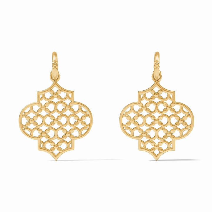 Julie Vos Helene Statement Earring featuring intricate gold-tone design and elegant drop style for sophisticated accessories.