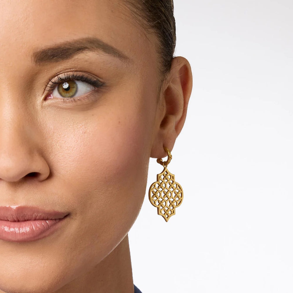 Julie Vos Helene Statement Earring featuring elegant gold-toned design with intricate detailing for sophisticated accessories.