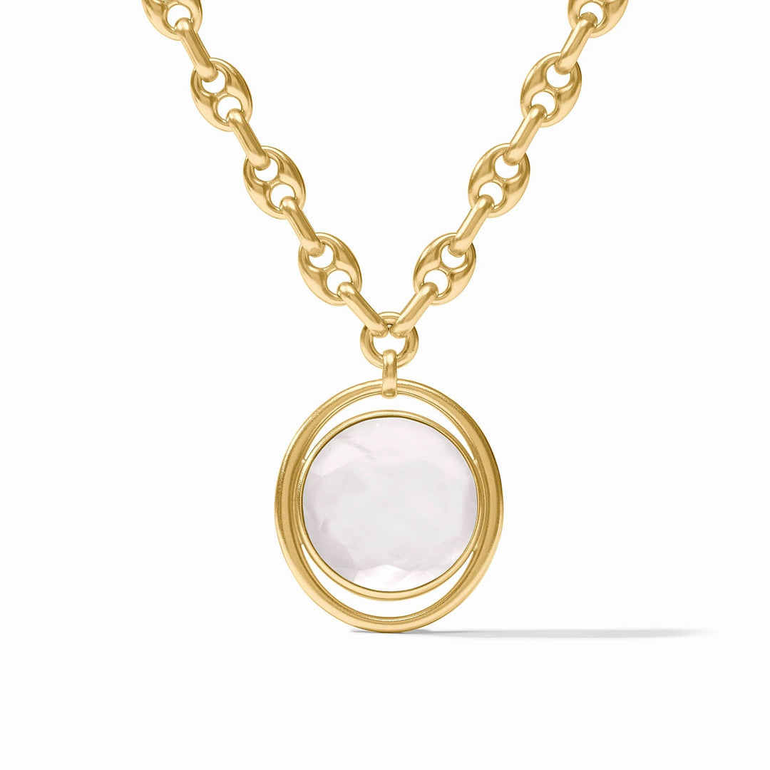 Julie Vos Laguna Statement Necklace featuring bold, layered gold-tone accessories with intricate details and elegant design.