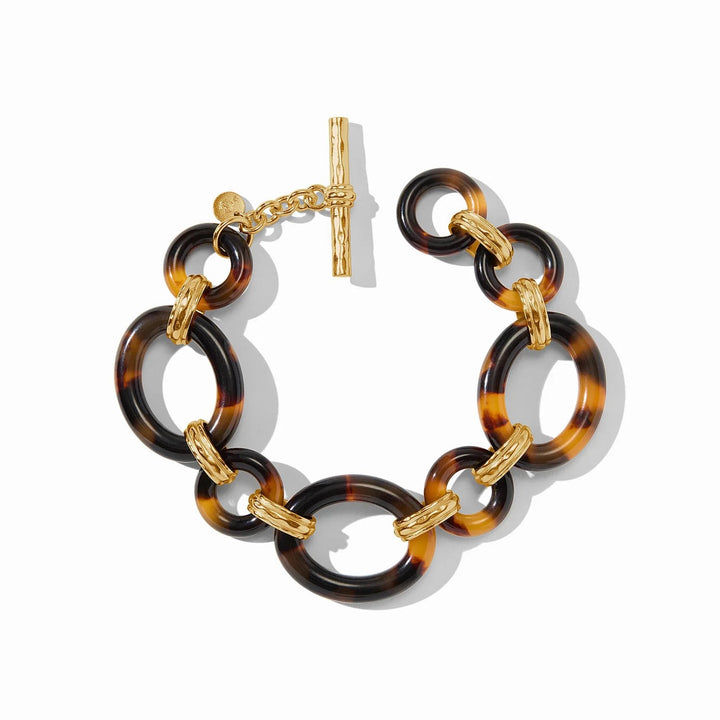 Julie Vos Madison Link Bracelet in tortoiseshell with gold accents, showcasing elegant jewelry accessory design.