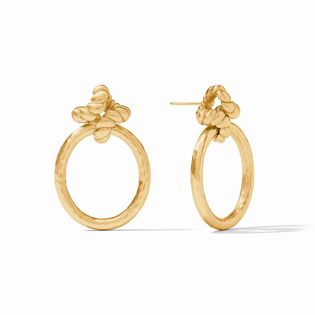 Julie Vos Nassau Doorknocker Earring, gold-tone accessory with bold, chunky design suitable for stylish everyday wear.