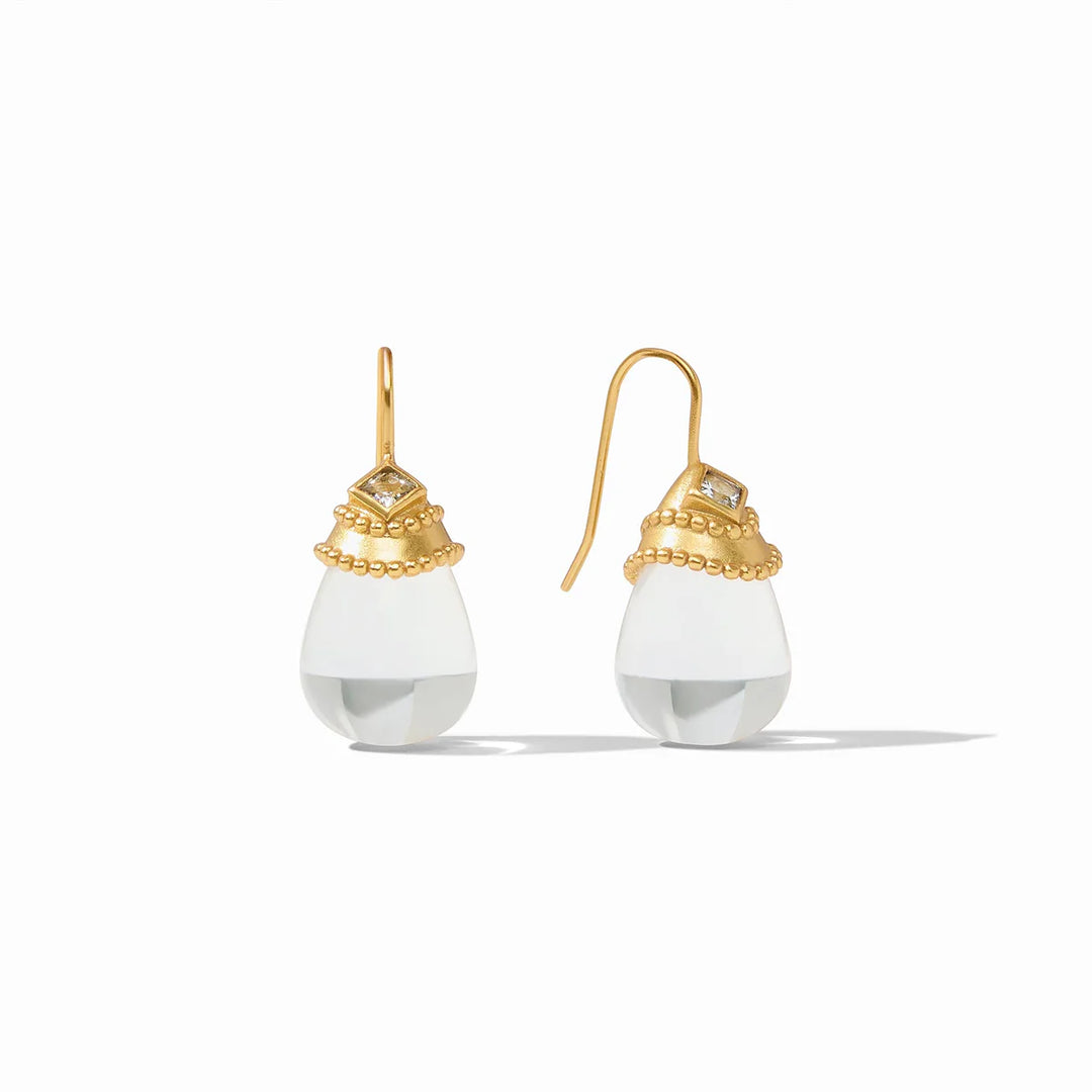Julie Vos Noel earring with clear crystal stones, elegant jewelry accessory featuring a delicate design and sparkling accents.
