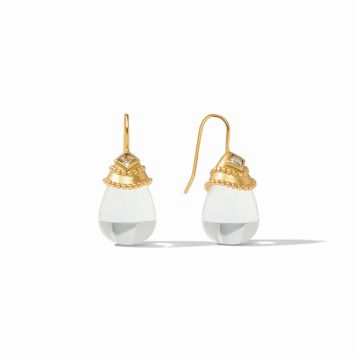 Julie Vos Noel earring with clear crystal stones, elegant jewelry accessory featuring a delicate design and sparkling accents.