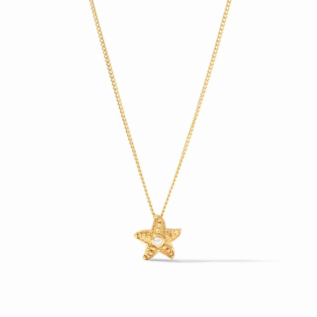 Julie Vos Sanibel Starfish necklace featuring a delicate gold starfish pendant on a fine chain, perfect for subtle elegance.