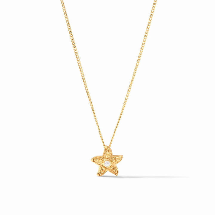 Julie Vos Sanibel Starfish necklace featuring a delicate gold starfish pendant on a fine chain, perfect for subtle elegance.