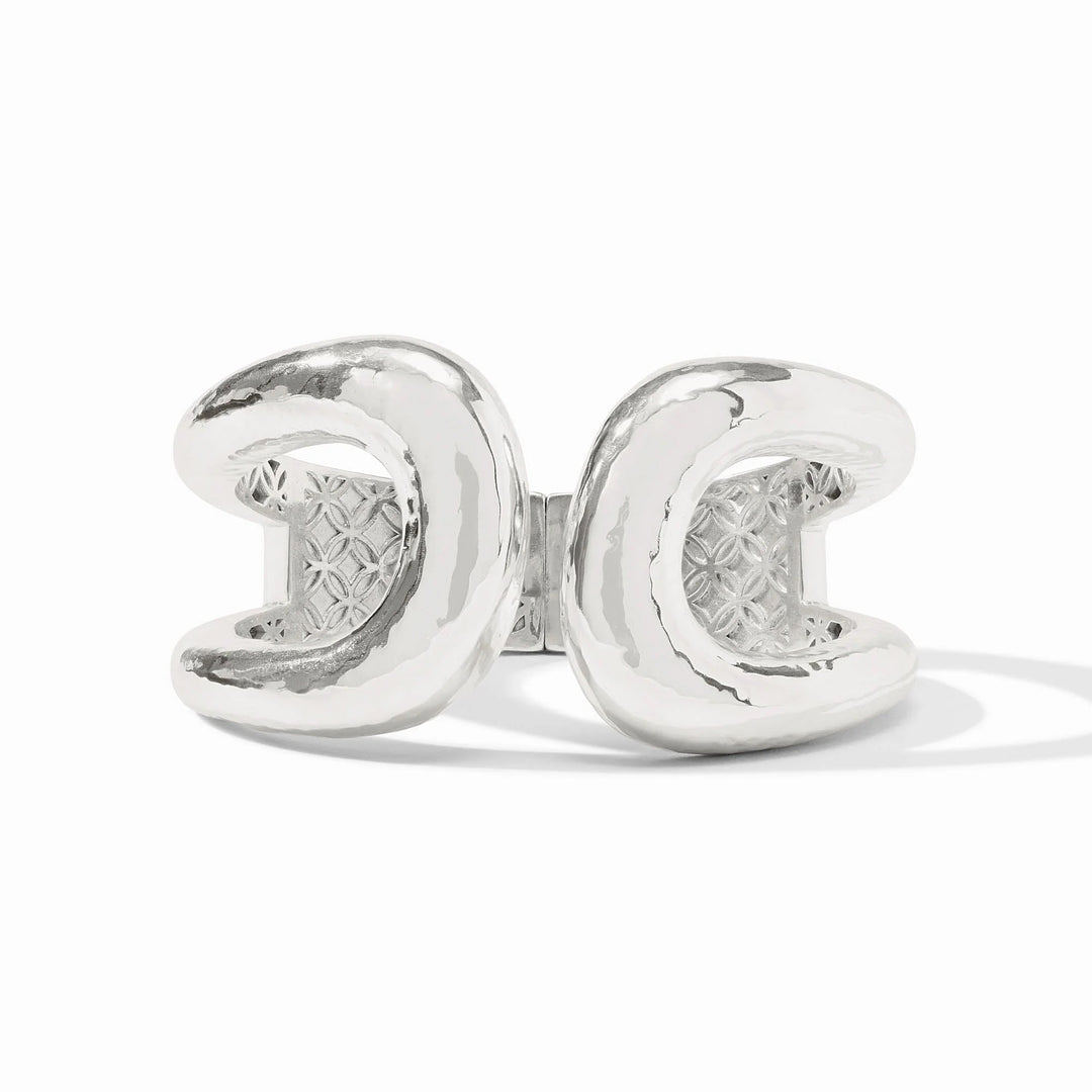 Silver Solara Cuff bracelet by Julie Vos featuring sleek, modern design with polished silver finish for stylish accessories.
