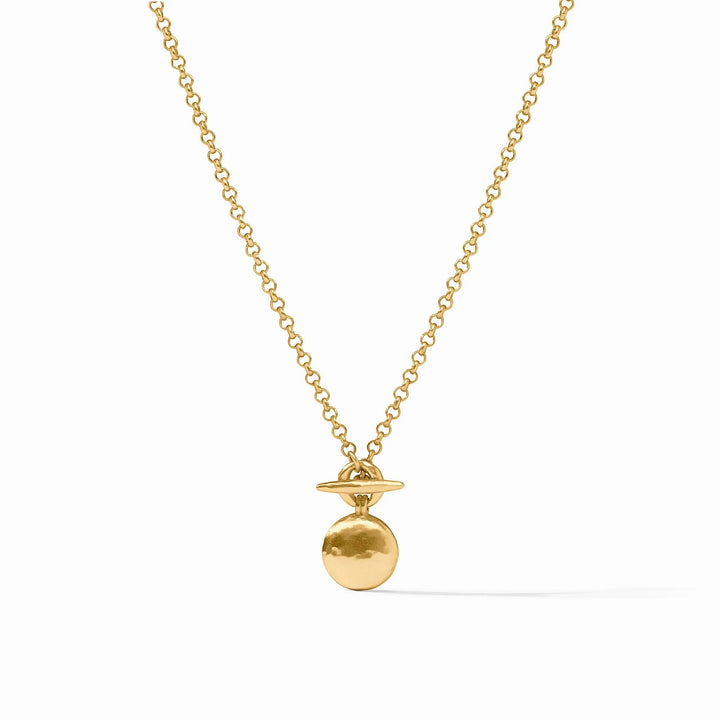 Julie Vos Solara Delicate Necklace featuring a fine chain and elegant pendant, perfect for adding subtle sophistication to any outfit.