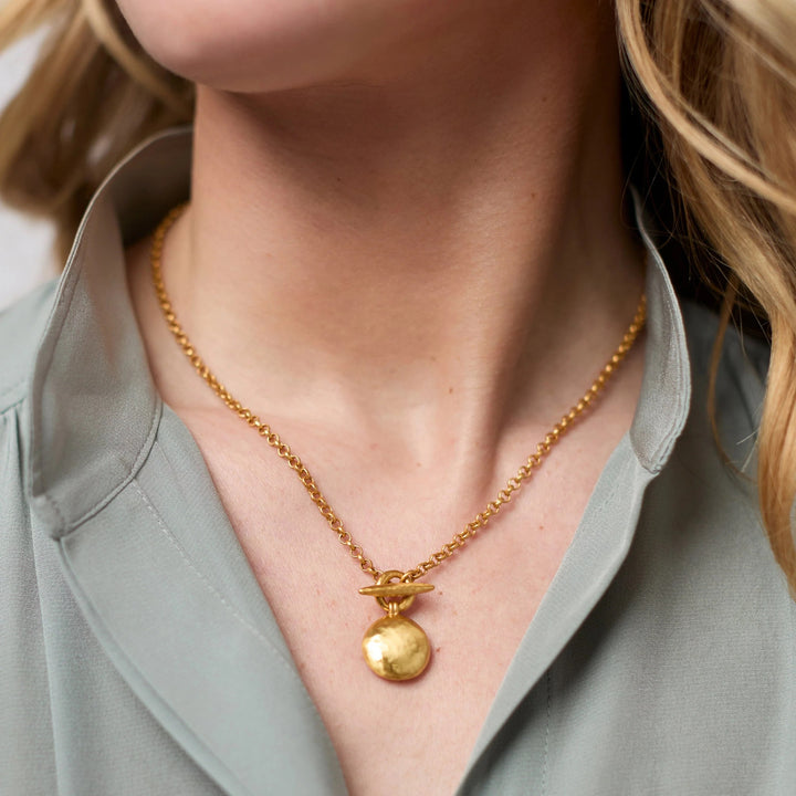Julie Vos Solara Delicate Necklace with fine chain and small pendant, elegant jewelry accessory for subtle style.