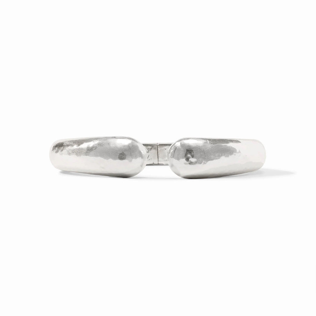 Silver Solara Demi Cuff bracelet by Julie Vos featuring a sleek, modern design with polished silver finish.