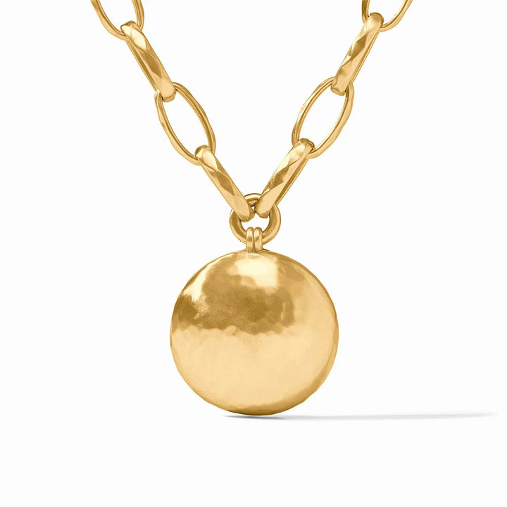 Julie Vos Solara Necklace, elegant jewelry accessory with delicate chain and intricate pendant design.