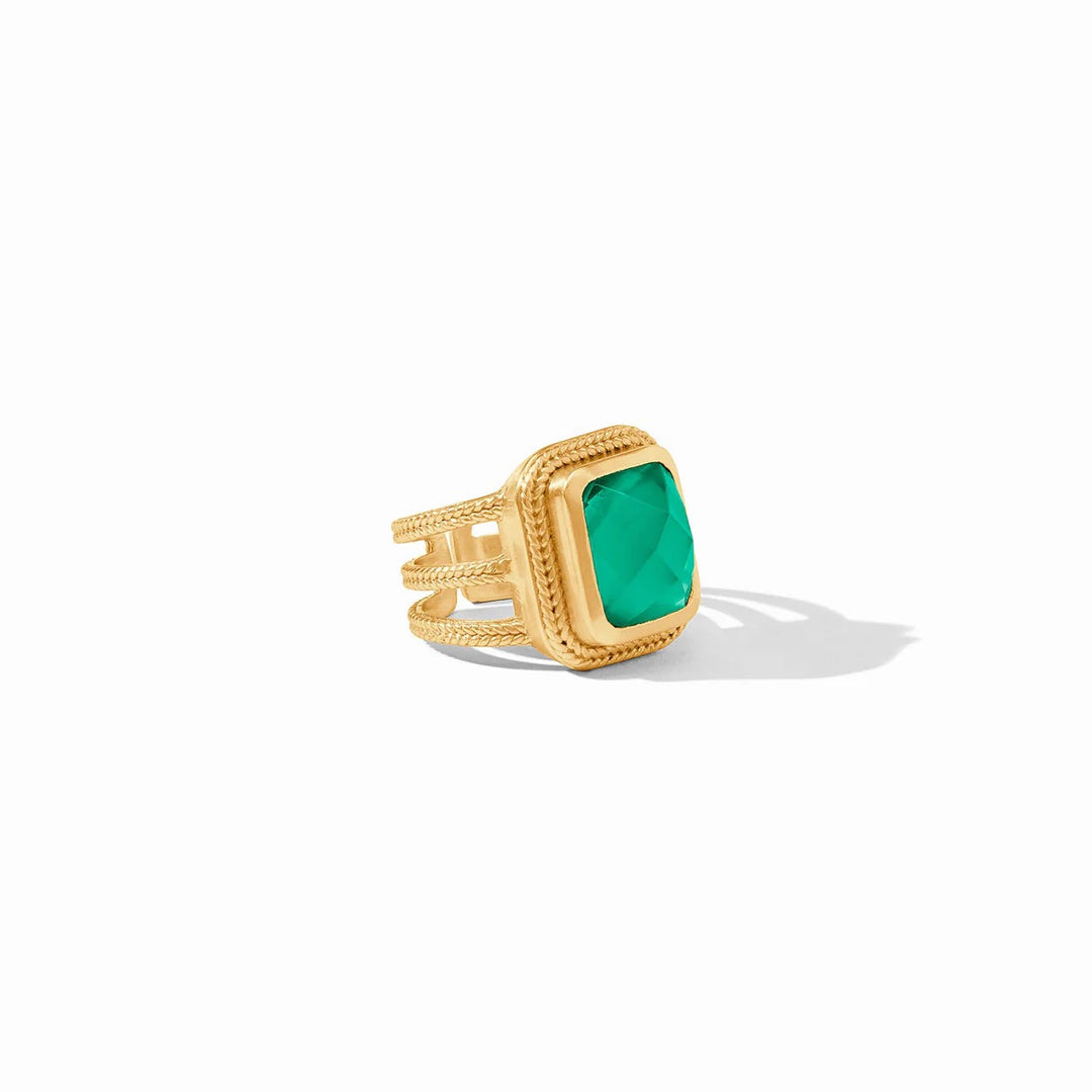 Julie Vos Cheval statement ring featuring a bold, elegant design with intricate detailing in gold-tone jewelry accessories.