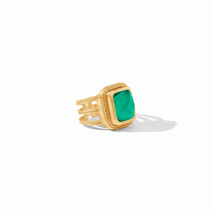 Julie Vos Cheval statement ring featuring a bold, elegant design with intricate detailing in gold-tone jewelry accessories.