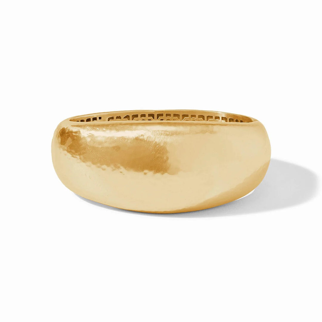 Julie Vos Catalina Statement Hinge Bangle, elegant gold-toned jewelry accessory with a sleek hinge design.