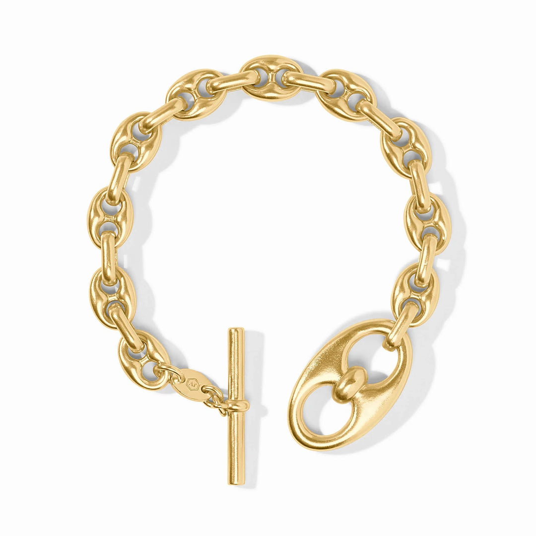Julie Vos Laguna Demi-Link bracelet featuring elegant gold-toned links, perfect as stylish jewelry accessory.