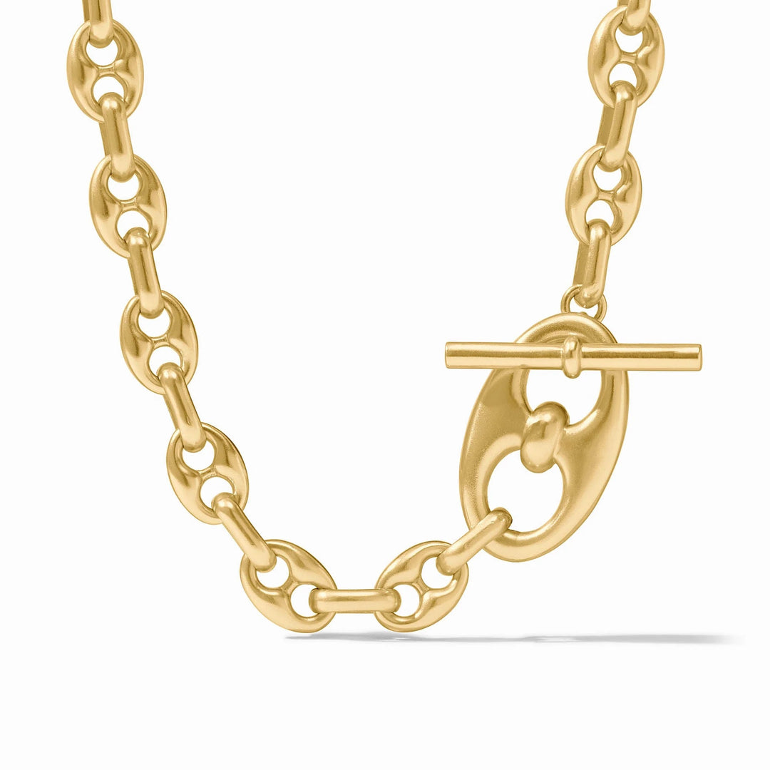 Julie Vos Laguna Demi-Link Necklace with elegant gold-toned links, showcasing a stylish and sophisticated accessory design.