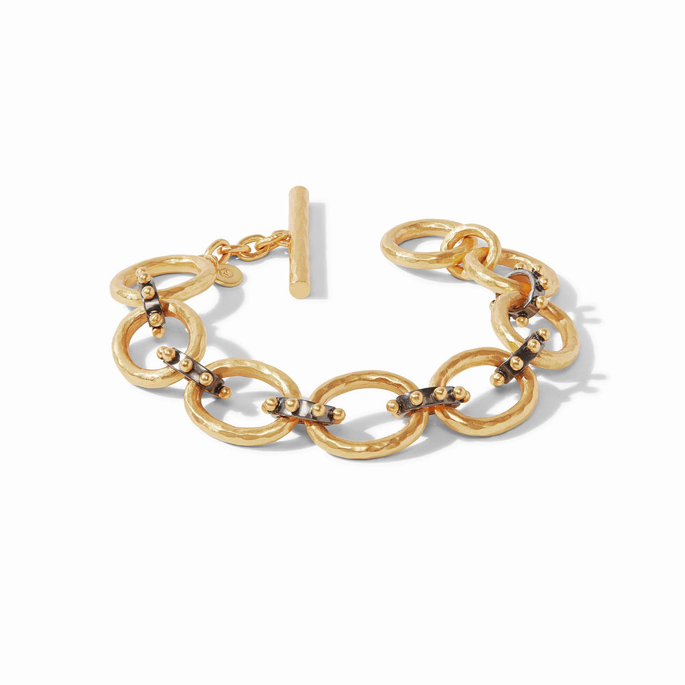 Julie Vos Soho Demi-Link bracelet showcasing gold-toned metal links and elegant accessory design.