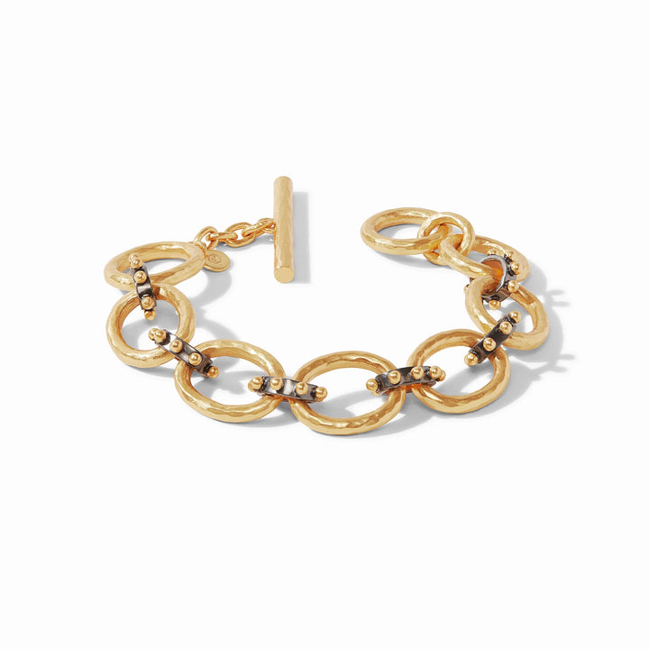 Julie Vos Soho Demi-Link bracelet showcasing gold-toned metal links and elegant accessory design.