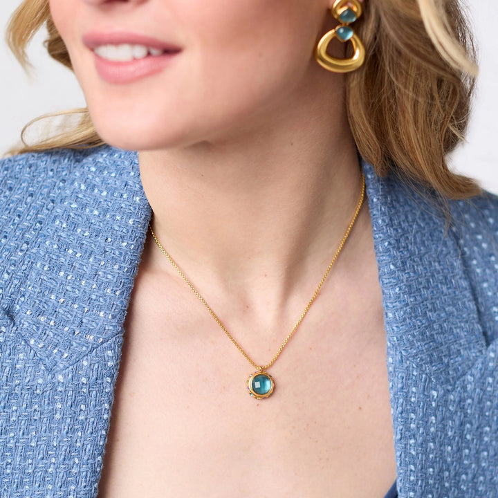 Julie Vos Rainbow Delicate Necklace with colorful gemstone accents, fine jewelry accessory on a slender chain.