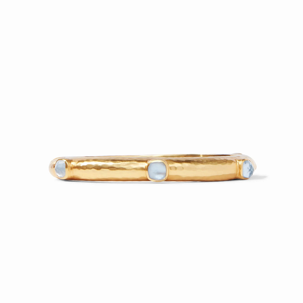 Julie Vos Catalina hinge bangle with stone, elegant jewelry accessory featuring a polished gold finish and decorative stone detail.
