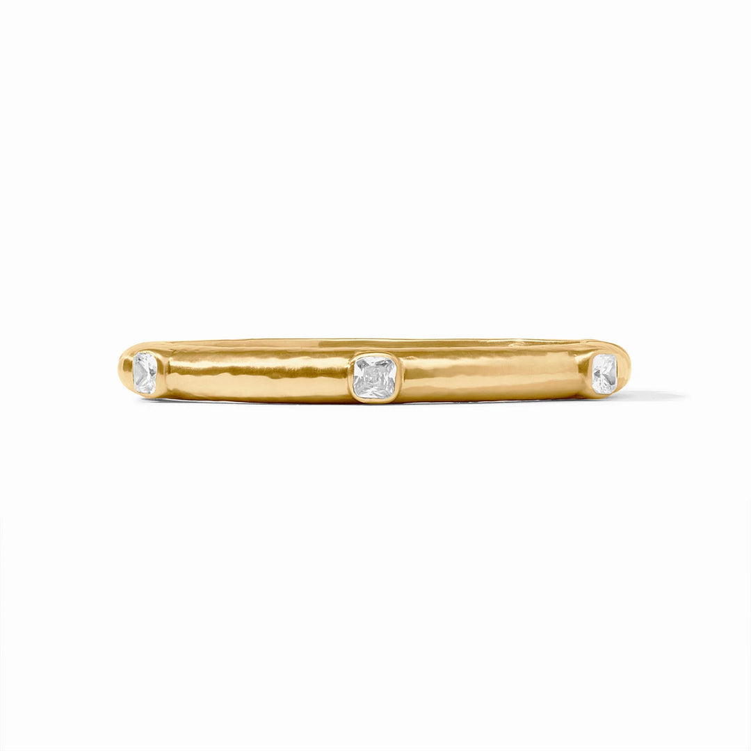 Julie Vos Catalina hinge bangle with a decorative stone, showcasing elegant jewelry accessories with intricate design details.