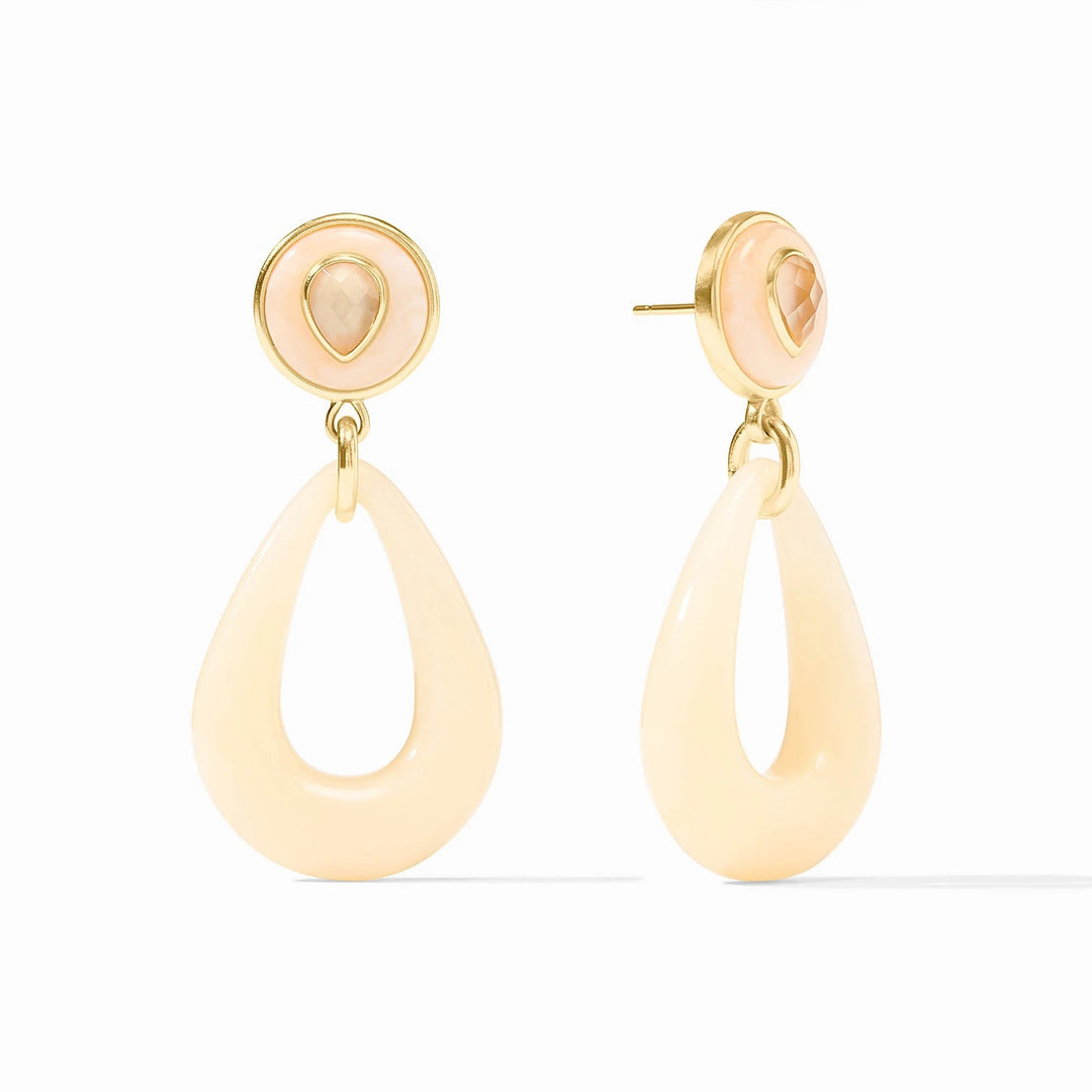 Julie Vos Carnaby Statement Earring in gold with intricate design and bold style, perfect for elegant accessories.