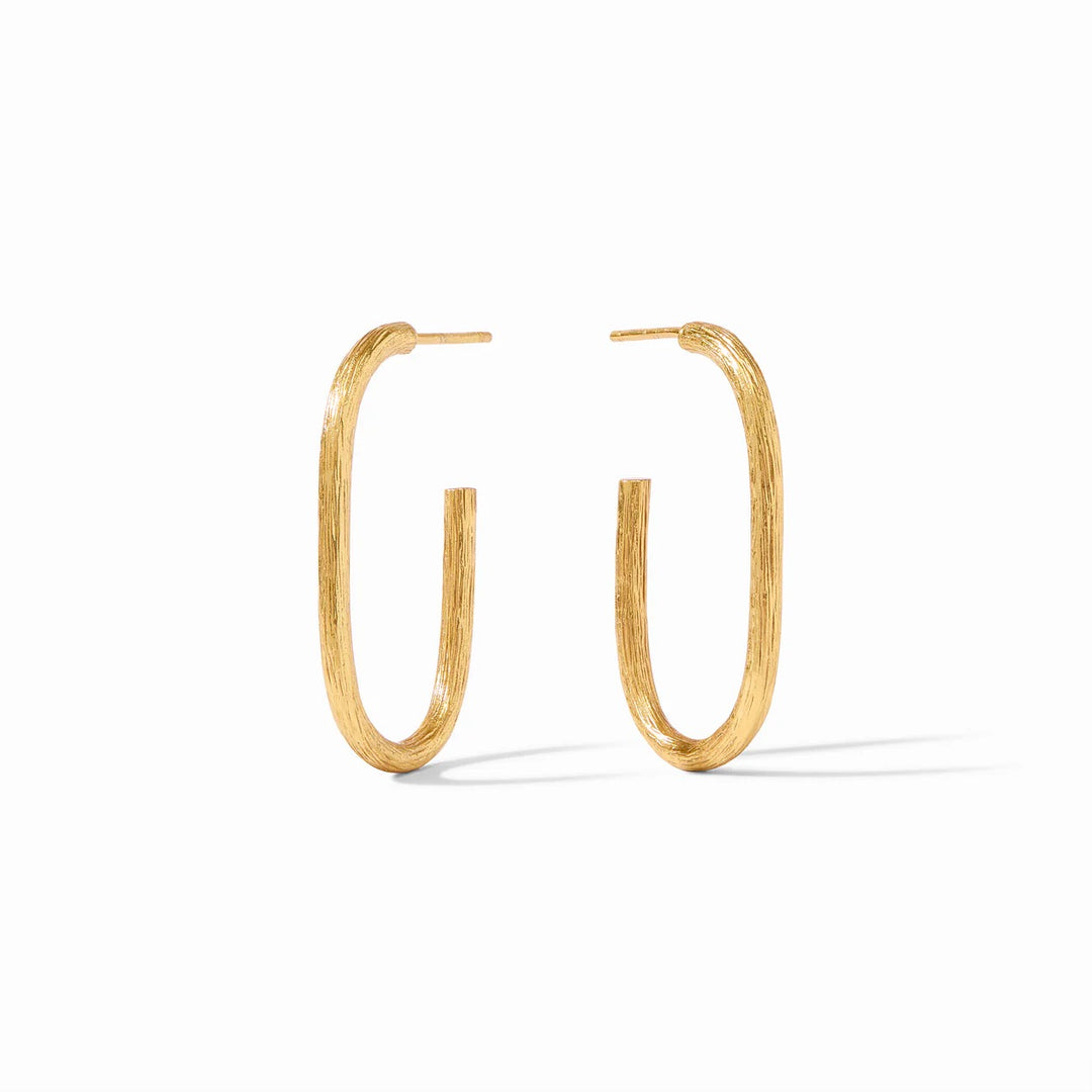 Julie Vos Ivy Hoop Earrings, stylish gold-tone accessories with elegant hoop design, perfect for everyday or special occasions.