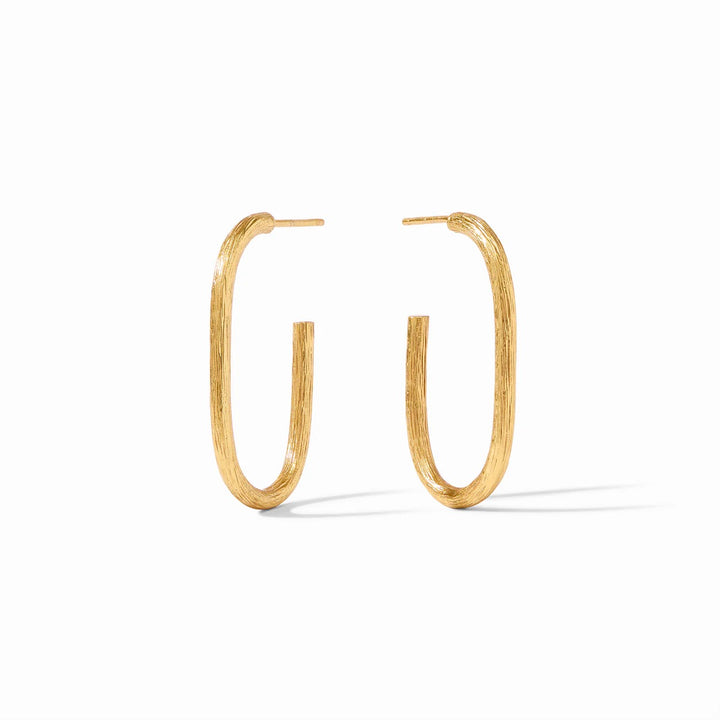 Julie Vos Ivy Hoop Earrings, stylish gold-tone accessories with elegant hoop design, perfect for everyday or special occasions.