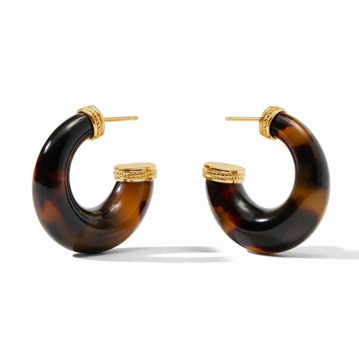 Julie Vos Madison Statement Hoop Earring with bold gold design, showcasing an elegant and fashionable accessory for any outfit.