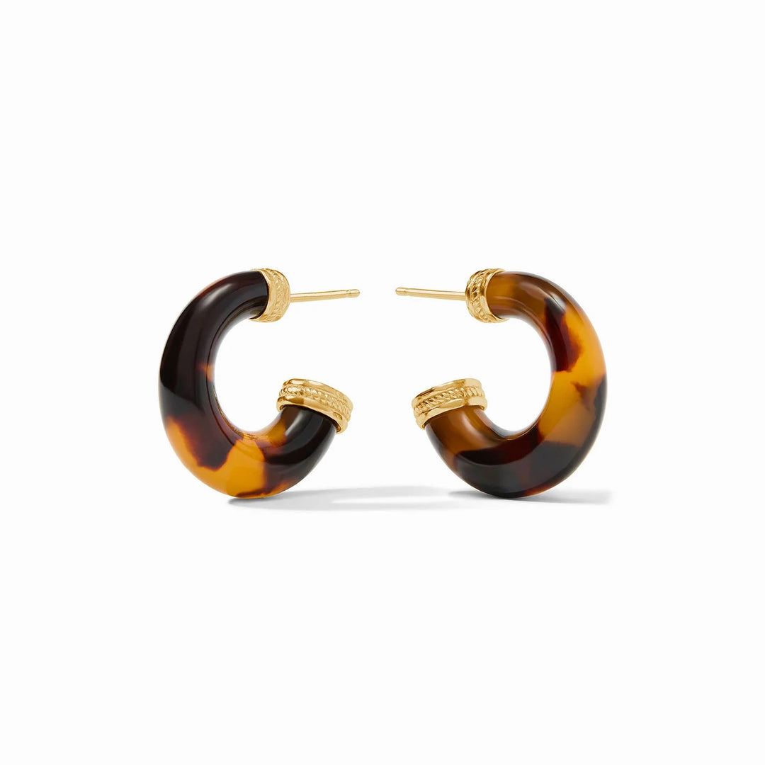 Julie Vos Madison Statement Hoop Earring showing a large gold hoop with elegant detailing on a white background.