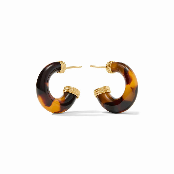 Julie Vos Madison Statement Hoop Earring showing a large gold hoop with elegant detailing on a white background.