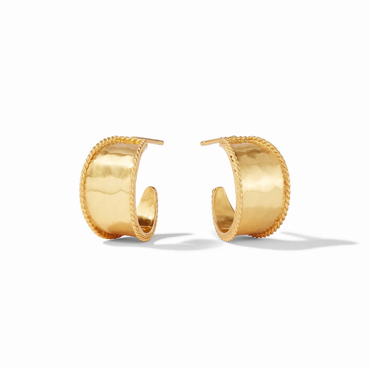 Julie Vos Savoy Hoop earrings, gold-tone jewelry accessories with elegant hoop design, perfect for stylish outfits.