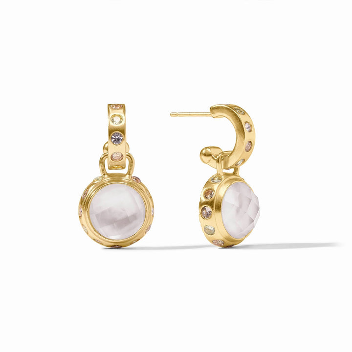 Rainbow Hoop & Charm Earring by Julie Vos featuring colorful hoops and charm dangles on a delicate earring hook.