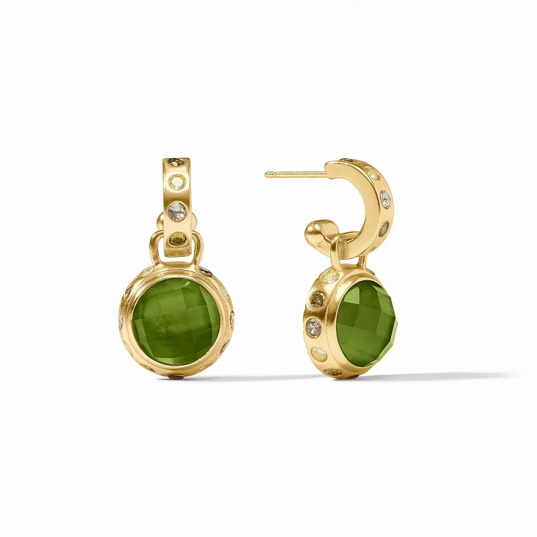 Julie Vos Rainbow Hoop & Charm Earring featuring colorful hoops and dangling charms in a stylish accessory design.