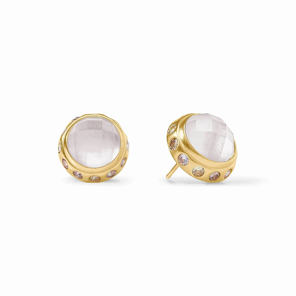 Julie Vos rainbow stud earring with colorful, small jewelry accessory showcasing vibrant gemstone design.